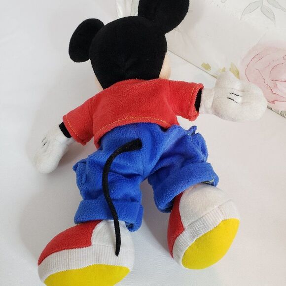 Vintage 2001 Fisher Price Mickey Mouse Plush Doll 10" Red Shirt Stuffed Toy - Picture 6 of 9